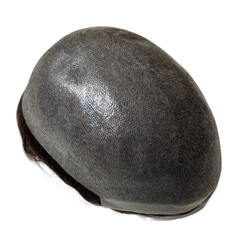 Human Hair Mens Toupee V-looped Front 0.05mm Super Thin Skin Hair Replacement