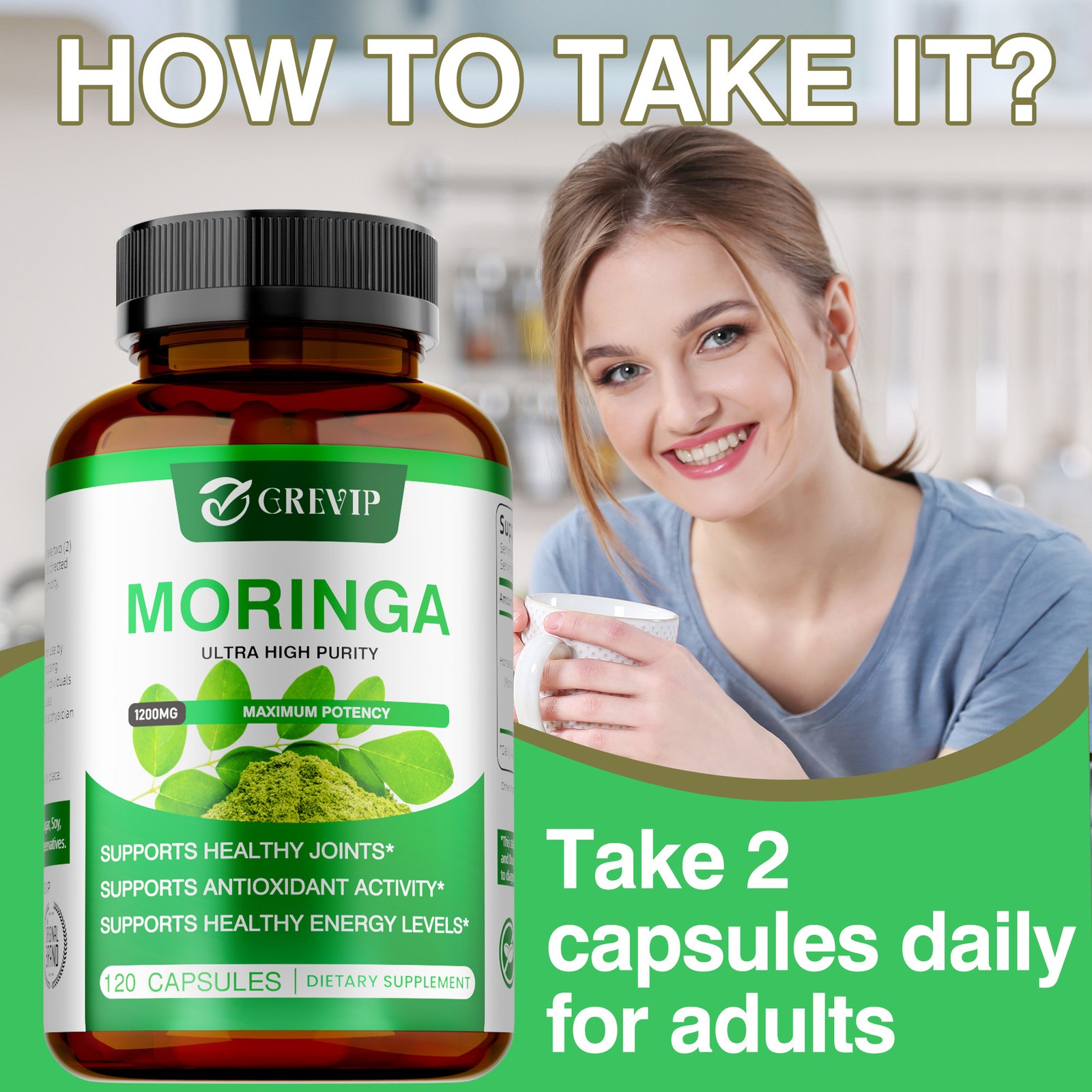 Moringa 240pcs – Supports Immunity, Healthy Skin, Joints, Hair, Metabolism