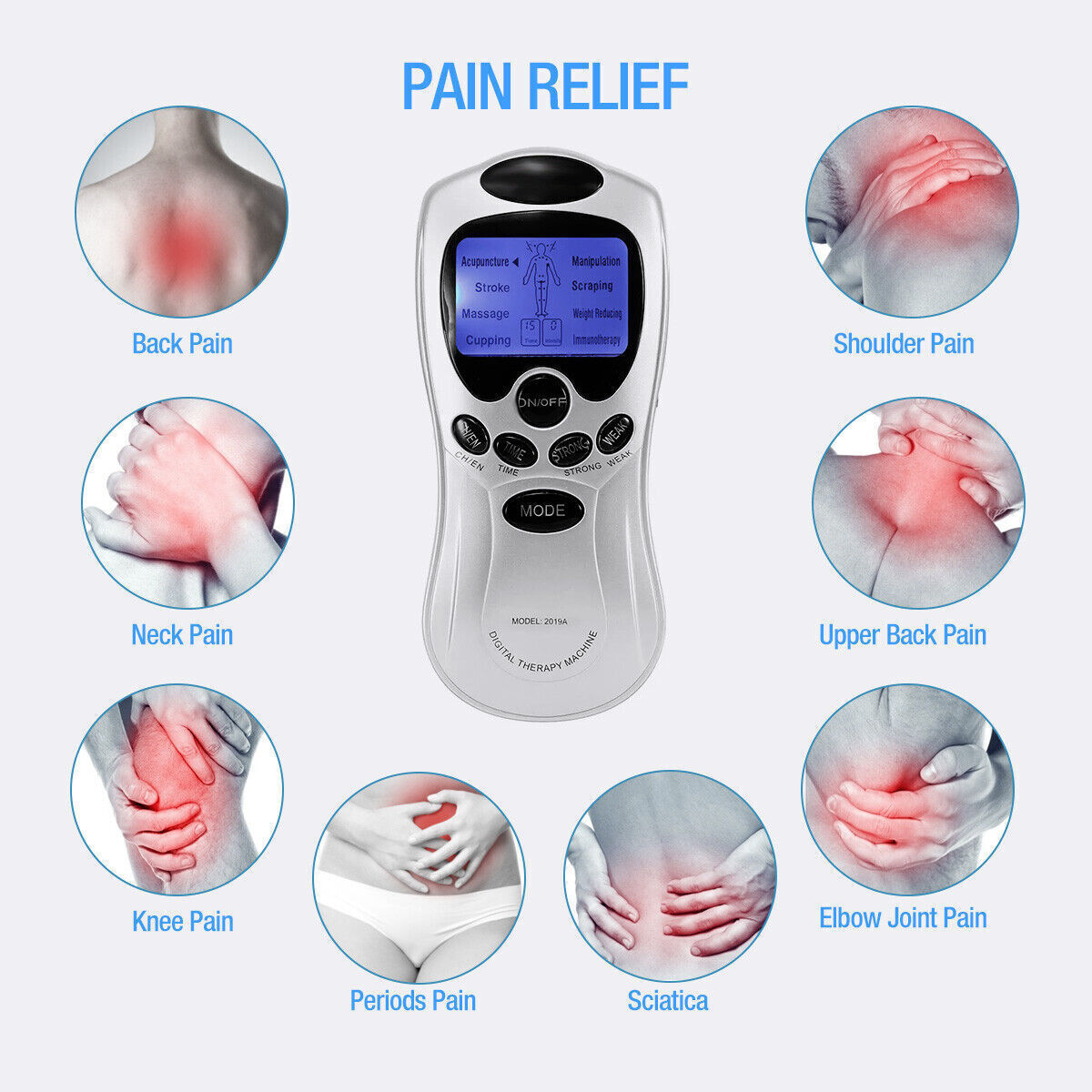 Electric Stimulation Pulse Muscle Massager Tens Unit Machine Therapy Pain Relief