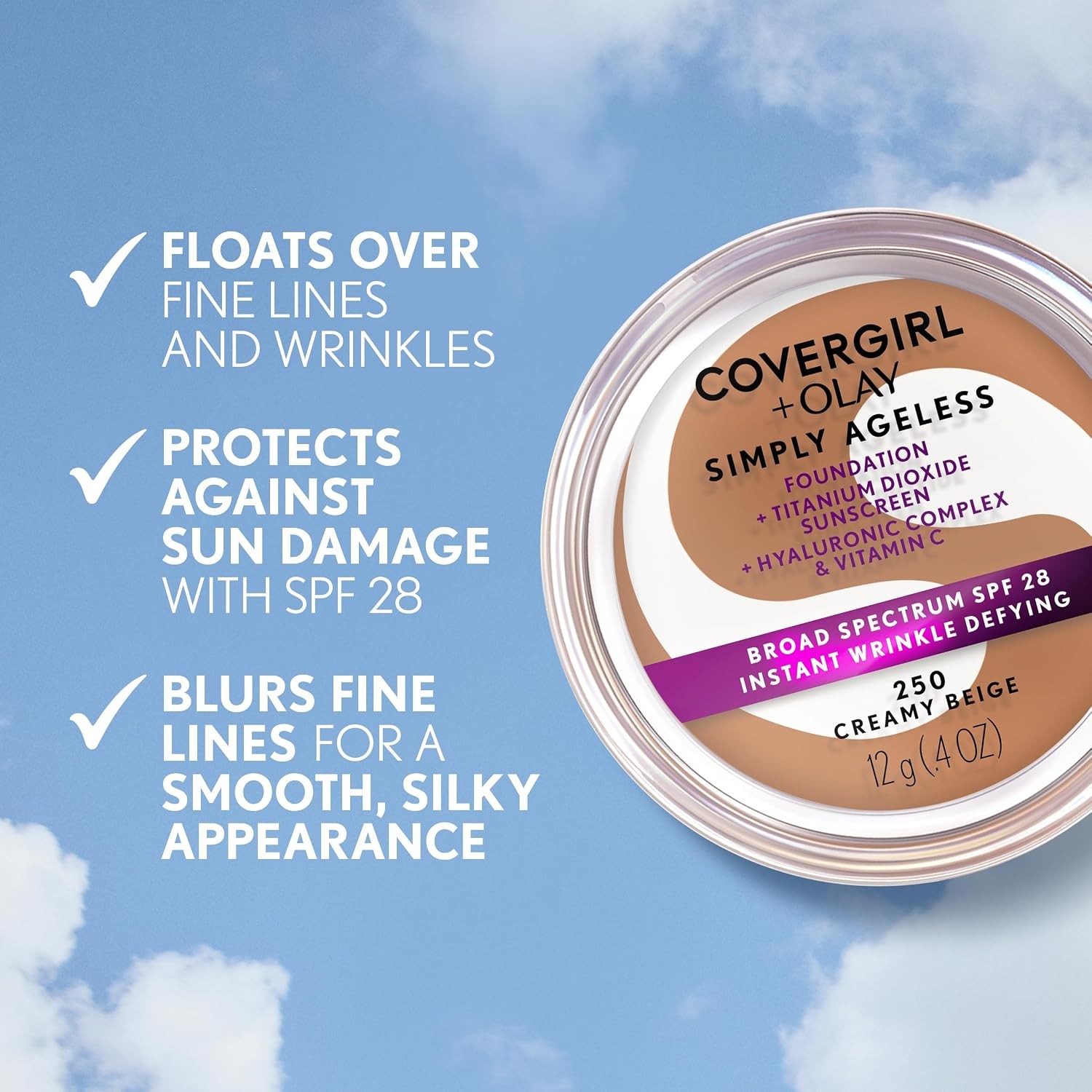 CoverGirl Simply Ageless Wrinkle Defying Foundation SPF 28 255 Soft Honey