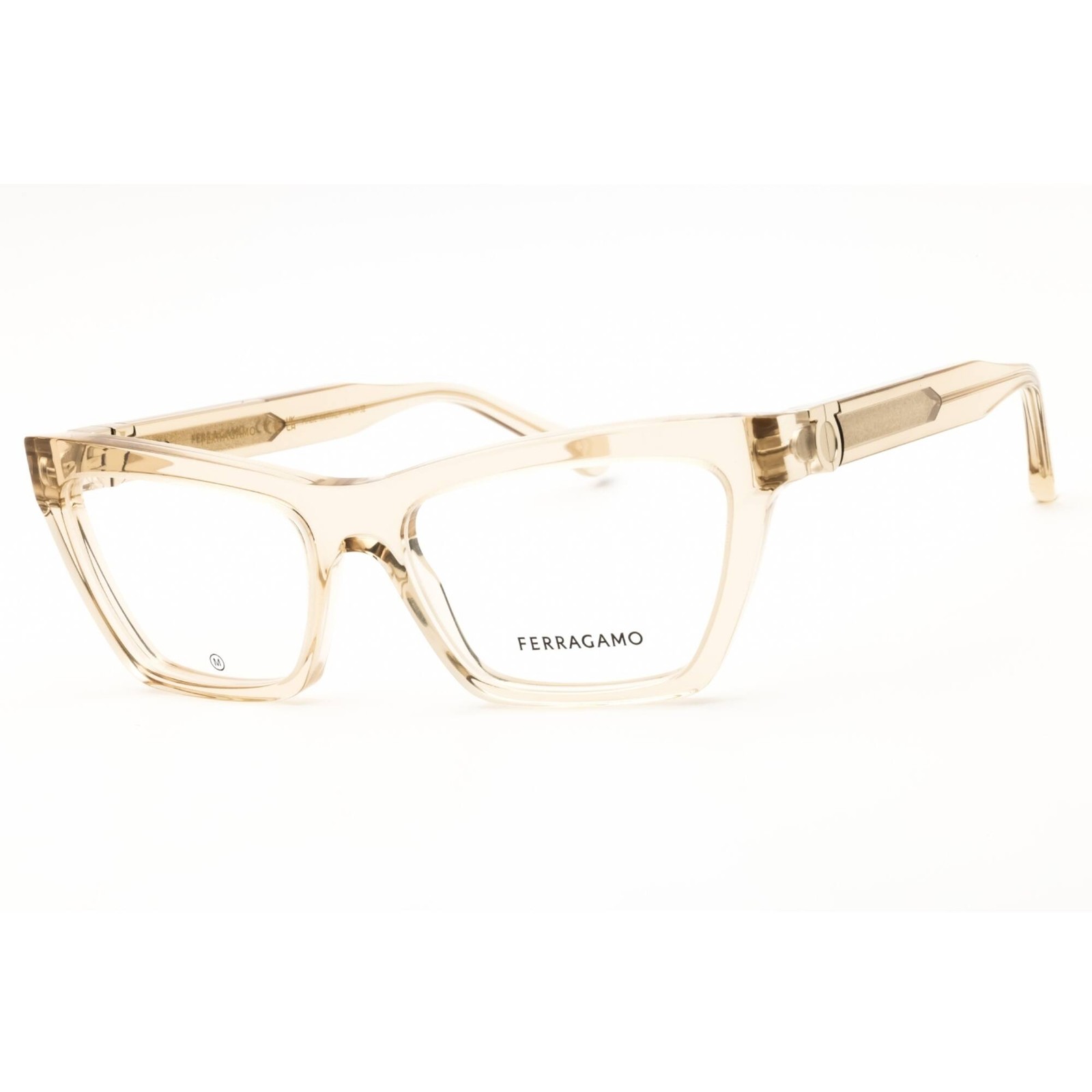 Salvatore Ferragamo Unisex Eyeglasses Transparent Beige Acetate Frame SF3021 259