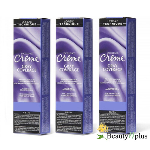 L’OREAL Excellence Creme Gray Coverage Permanent 1.74 oz ( 3 PACKS )