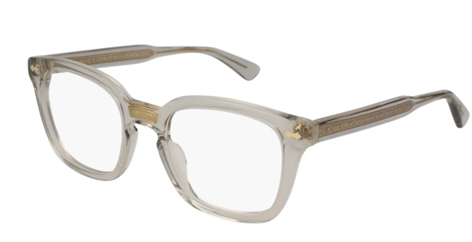 GUCCI GG0184O 005 Rectangular Square Grey Demo Lens 50 mm Unisex Eyeglasses