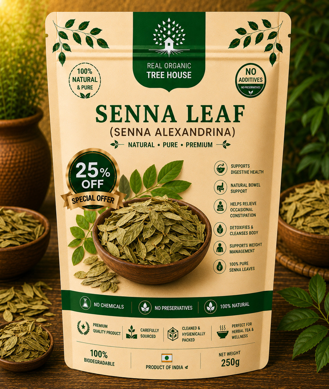 Dried Senna Leaf | Botanical Herb | Natural Plant Material | Herbal Leaves