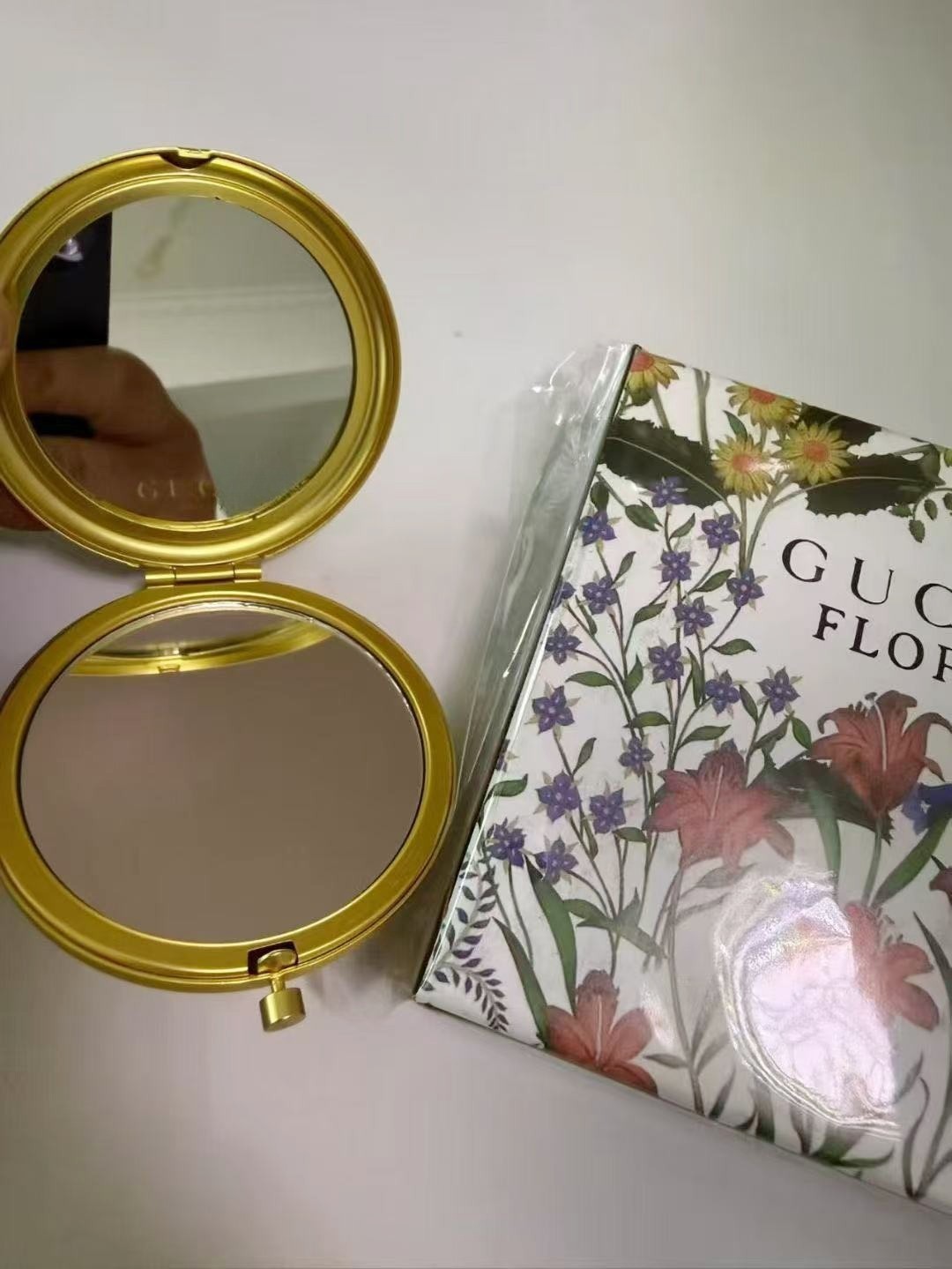 Floral Pattern Compact Mirror Beauty Promo Gift