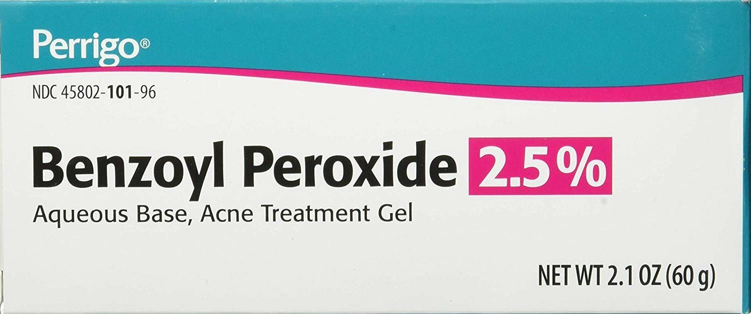 Perrigo Benzoyl Peroxide 2.5% Aqueous Base Treatment For Acne Gel Tube 2.1 Ounce