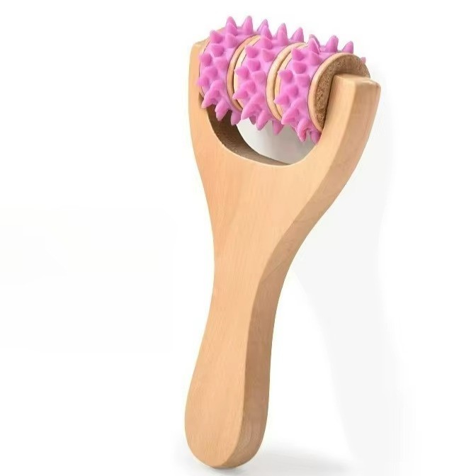 Wooden Massage Roller Set Handheld Body Foot Massager Neck Back Leg Muscle