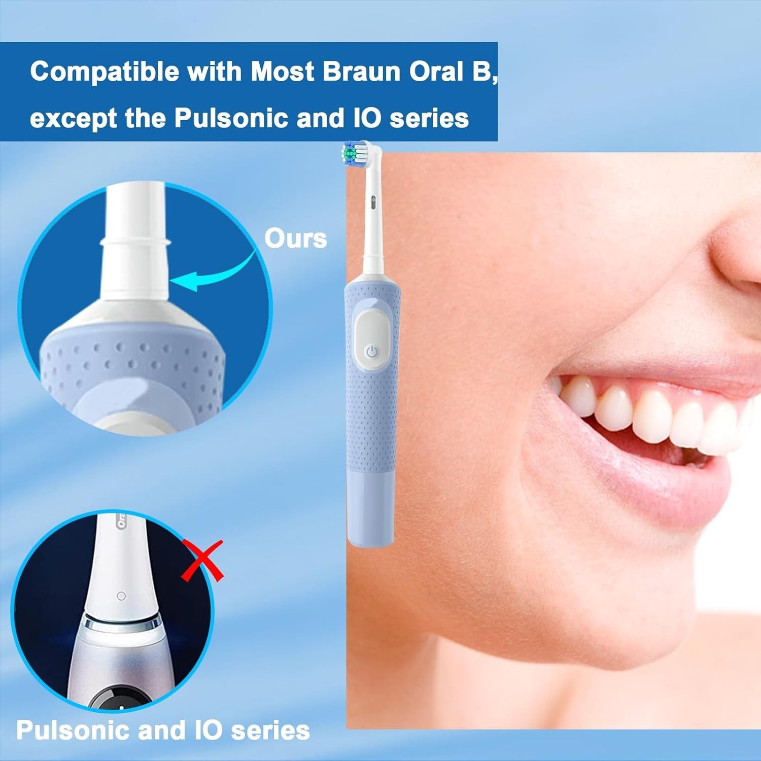 12 Pack Replacement Toothbrush Heads for Oral B Soft Bristles Black Refill