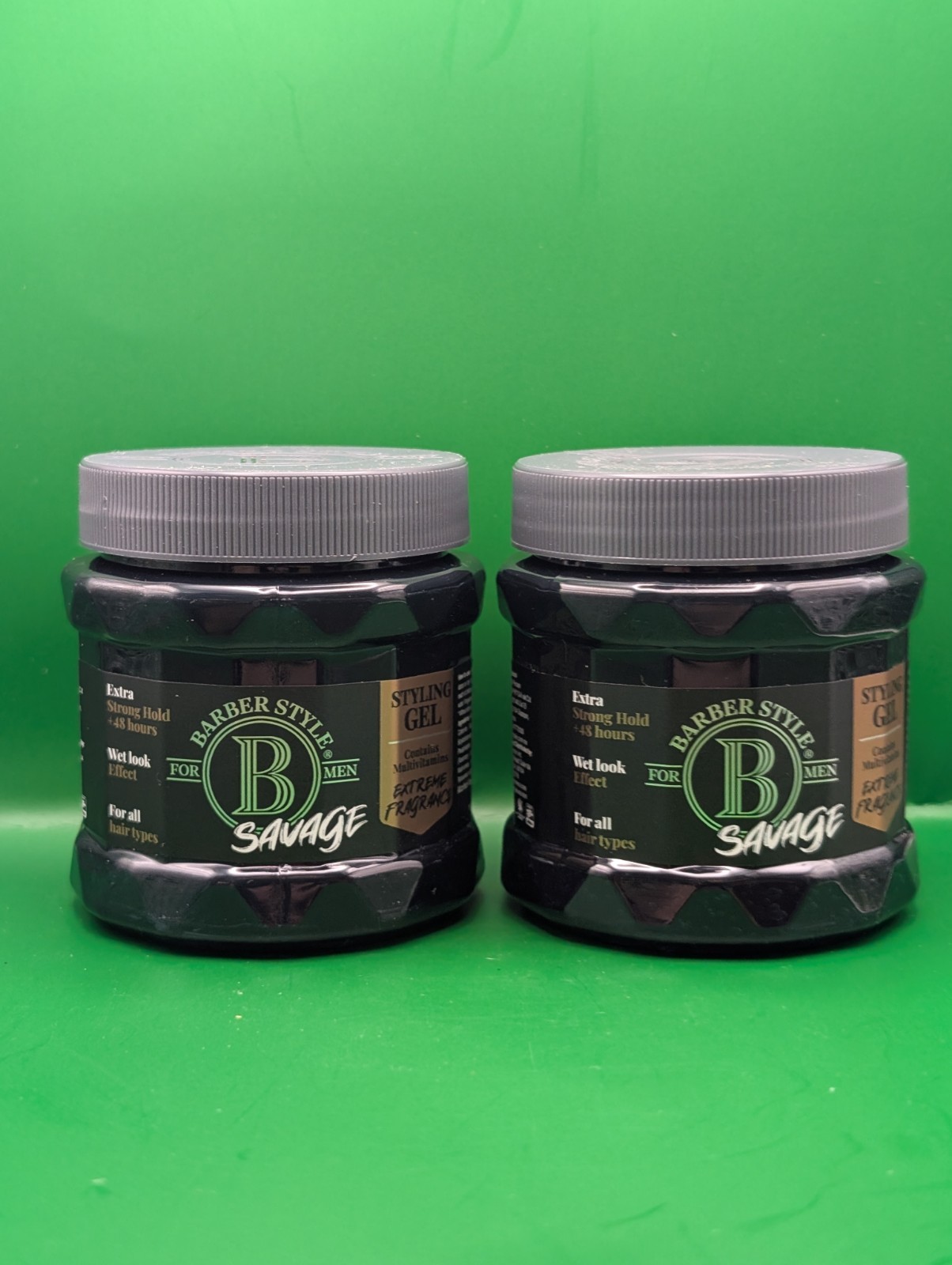 2 qty 7oz BARBER STYLE MEN HAIR STYLING Gel savage extreme fragrance strong
