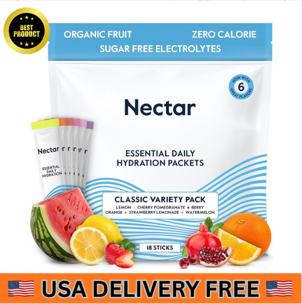 Nectar Hydration Packets – Electrolytes Powder Packets – No Sugar or Calories…