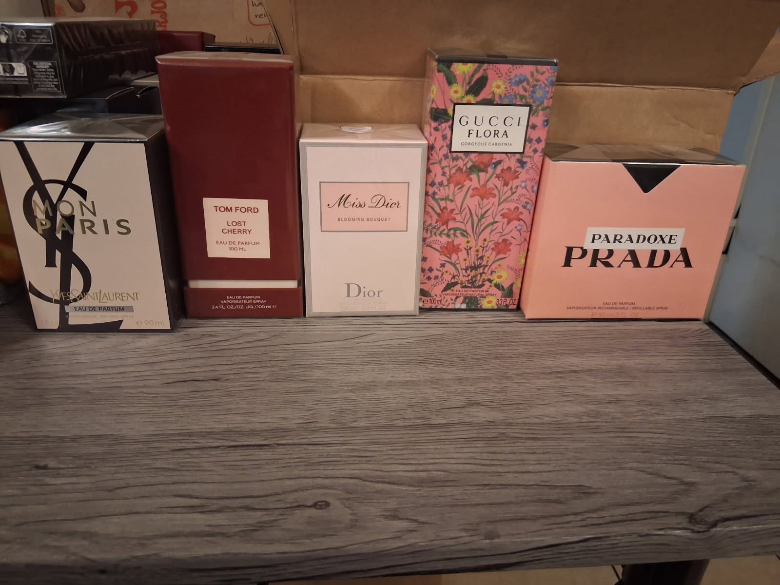 Miss Dior 3.4 Fl Oz, Tom Ford Lost Cherry , Gucci Flora , YSL, & Prada. $80 Each