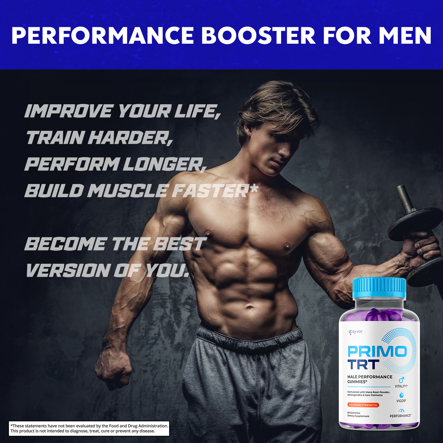 Primo TRT Men’s Gummies Advanced Pro Formula Chewable Supplement 300 Gummies