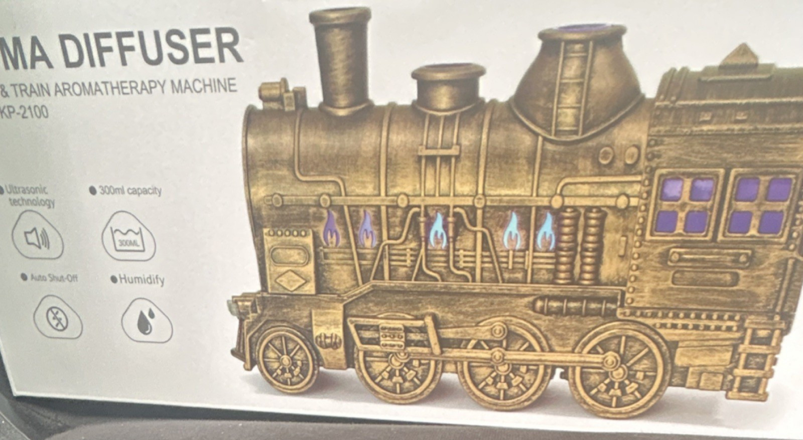 Antique Train Diffuser Ultrasonic Aromatherapy Auto Shut-Off 300ml KP-2100