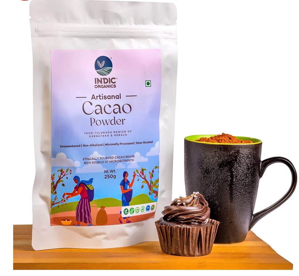 Artisanal Indian Raw Cacao Powder, Organic, 500g