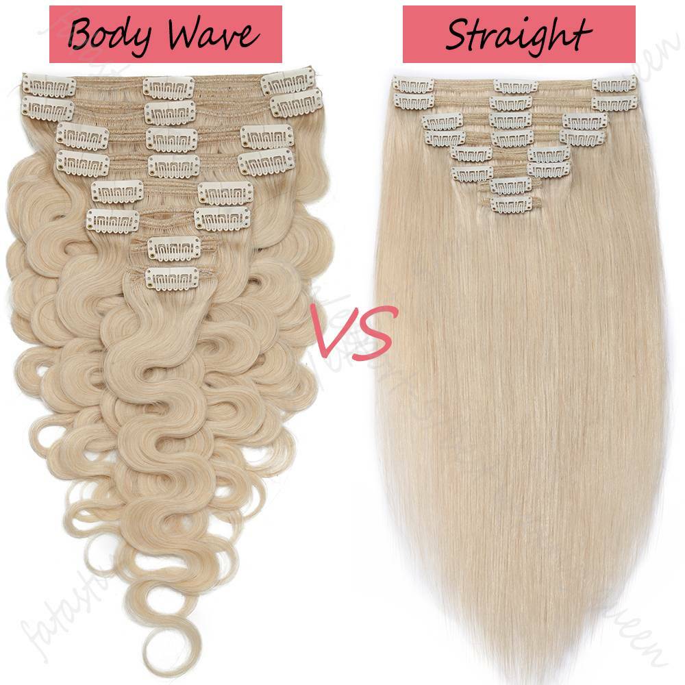 200G Extra Thick Double Weft Clip In Remy Human Hair Extensions Full Head Blonde