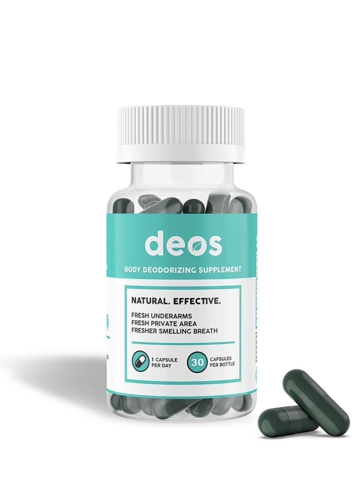 1-3 Pack DEOS Internal Deodorant Supplement – Full Body Deodorizer (30 Capsules)