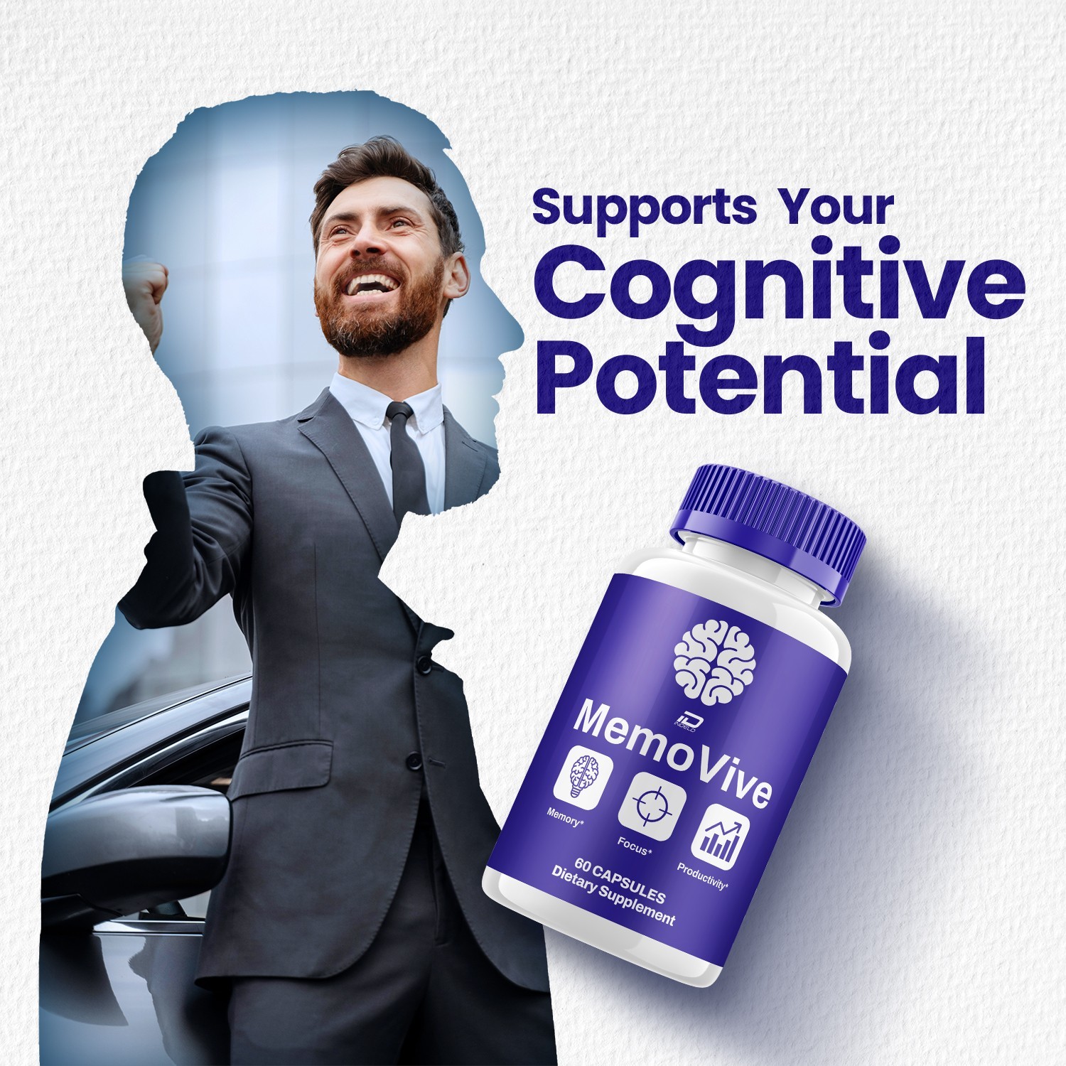 (1 Pack) Memo Vive Supplement Capsules – MemoVive Natural Blend Memory Focus