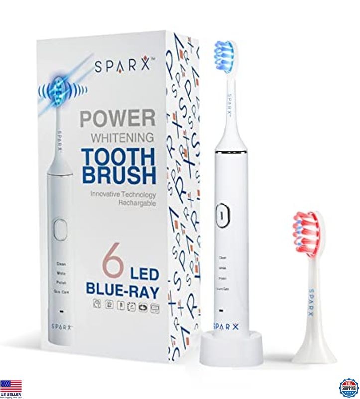 SPARX Rechargeable Electric Toothbrush – Whitening & Gum Care with Light Therapy