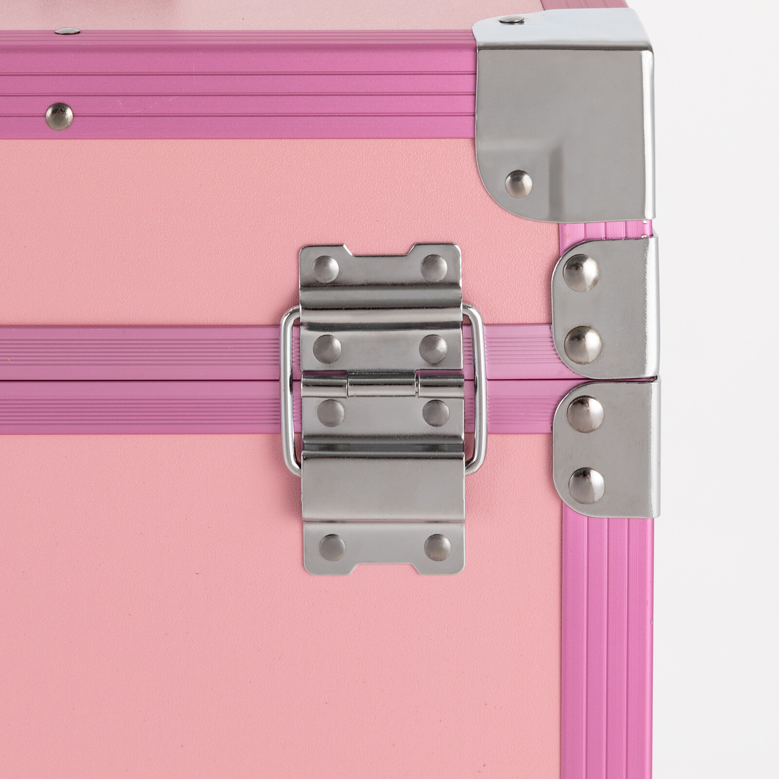 Pink US Standard Rolling Manicure Desk Makeup Train Case Travel Cosmetic Trolley