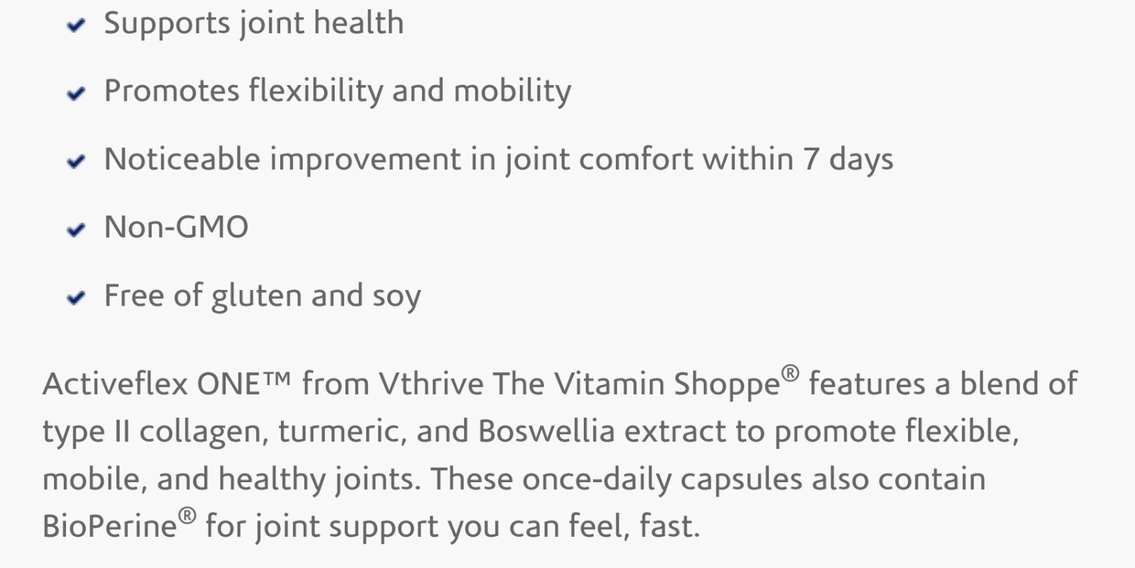 The Vitamin Shoppe ACTIVEFLEX ONE 60 Capsules ( 60 Servings ) BEST BY 6/26