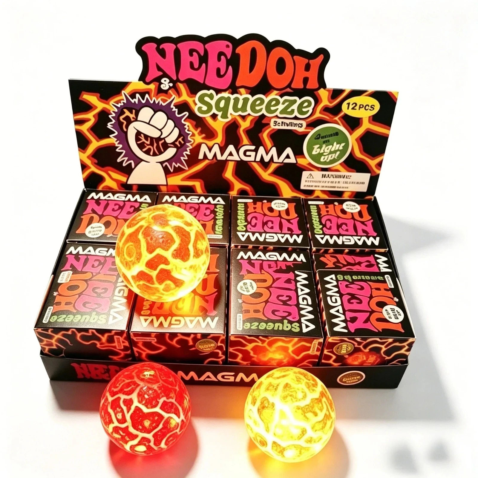 NeeDoh Magma Glow Squishy Stress Ball Slow Rebound Fidget Sensory Toy Kids Adult