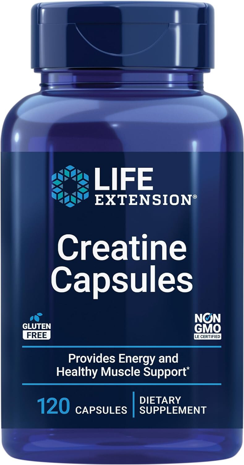 Life Extension Creatine – 120 Vegetarian Capsules ( 2 pack ) (EXP. 09/2025)