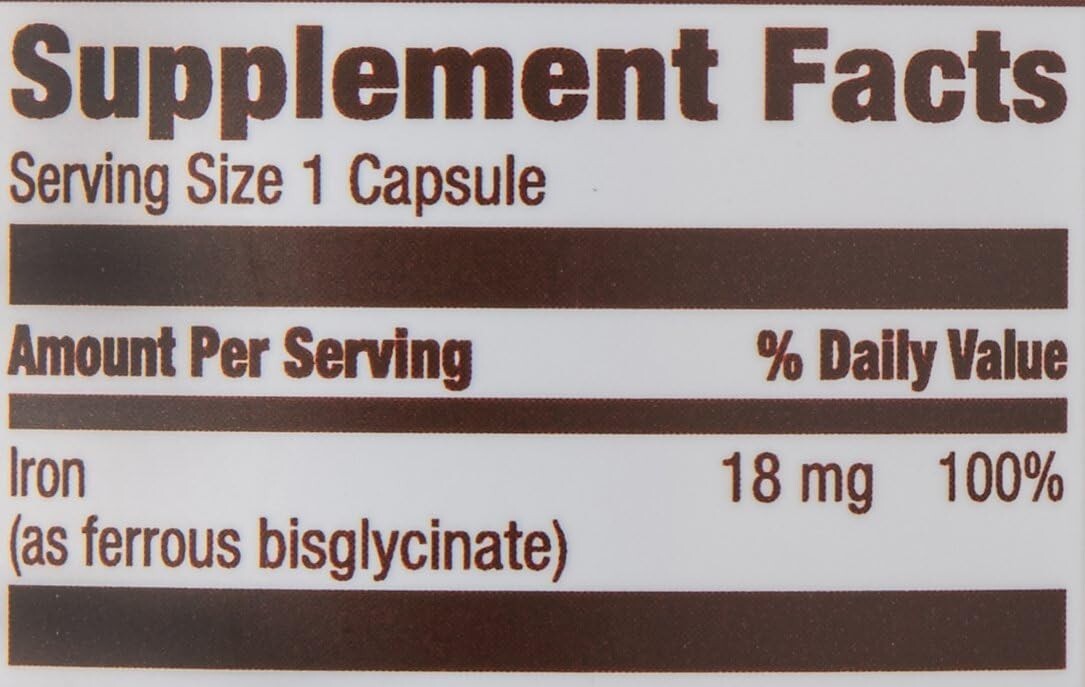 Iron Supplement 18mg Capsules – 195 Count, Gluten-Free Energy Support