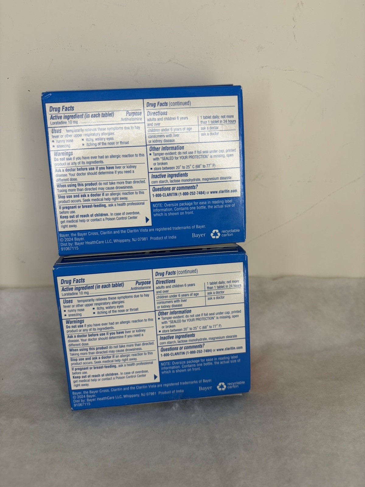 2x Claritin 24hr Non-drowsy Loratadine Tablets 10mg 100 Count – EXP 04/2028