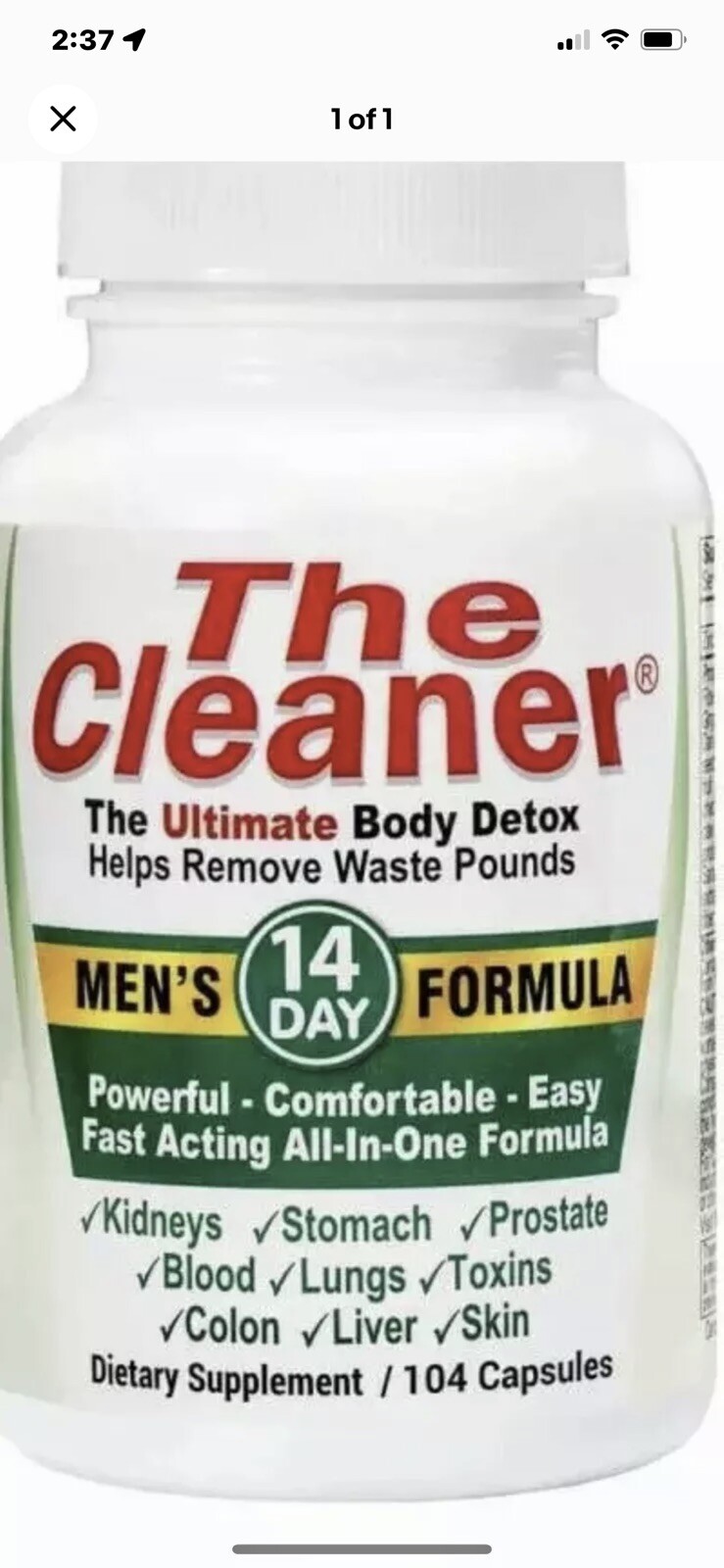 2 …Century Systems The Cleaner 14-Day Men’s Formula 2 Pack 208 Capsules