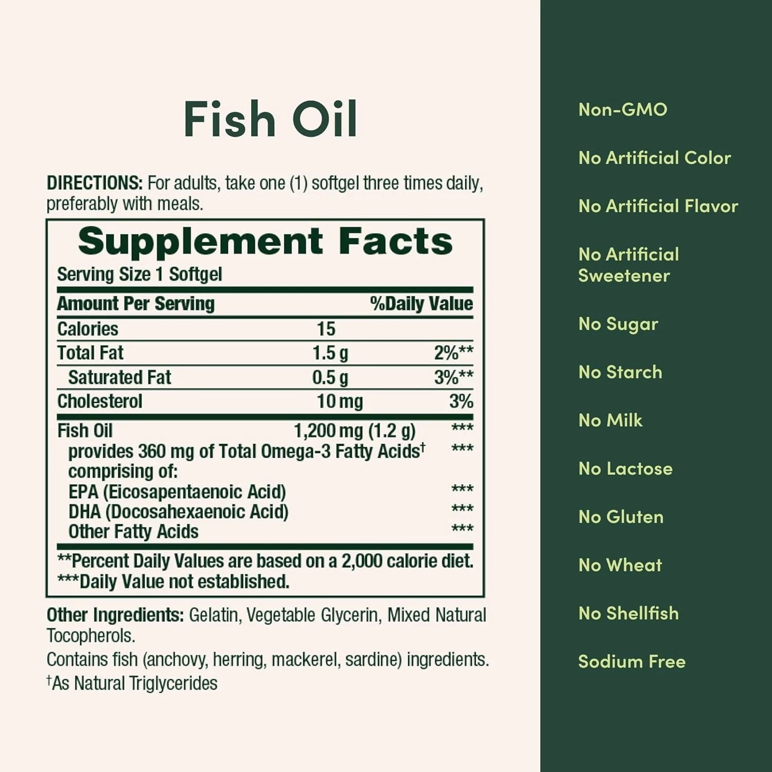 Nature’s Bounty Fish Oil Omega 3 Supplements – Supports Heart Health, 1200 Mg Fi