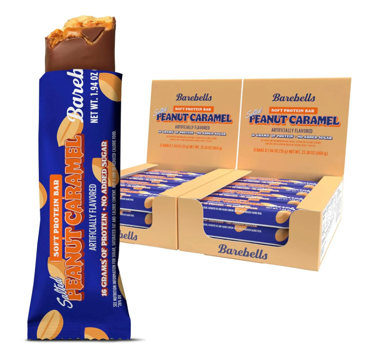 Barebells Soft Protein Bars Salted Peanut Caramel 16g Protein 24 Count