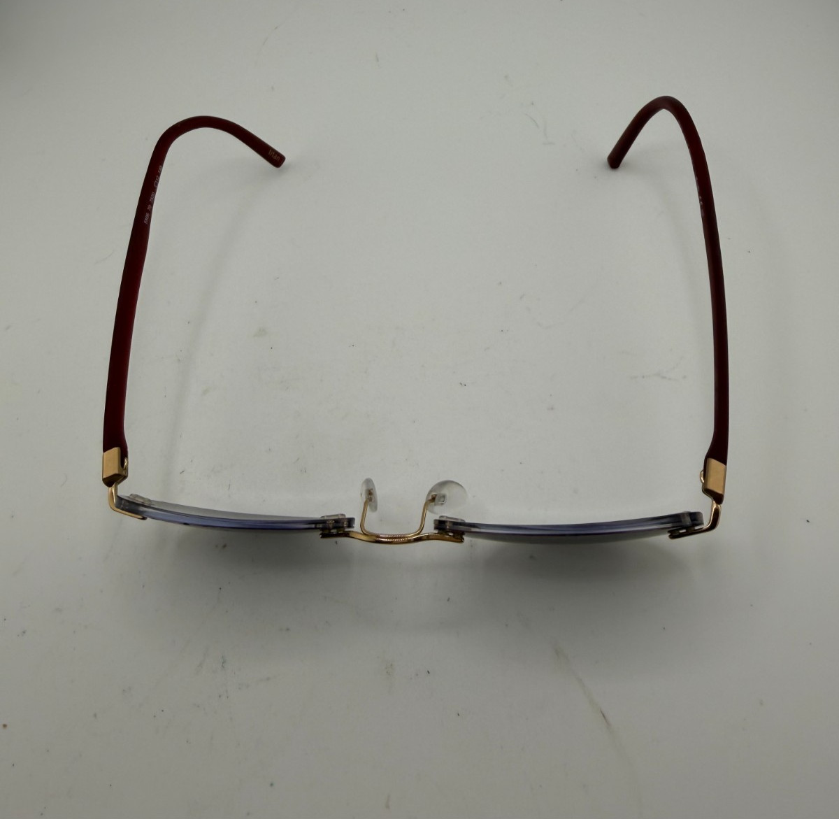 SILHOUETTE EYEGLASSES FRAMES ONLY 5506-70-7530 RED ROUND RIMLESS 50-17-140