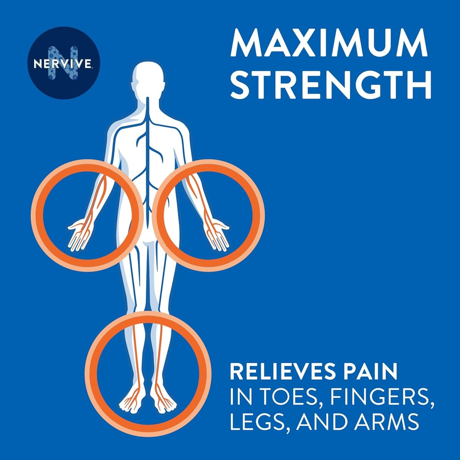 Nervive Nerve Care, Pain Relieving Roll On Liquid, Max Strength No-Mess Topical.