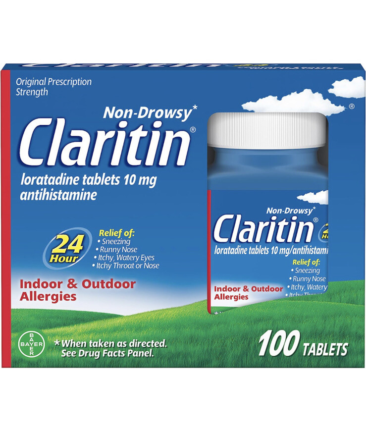 Claritin 24hr Allergy Medicine Non-Drowsy 10mg Sealed 100 Tablets Exp –