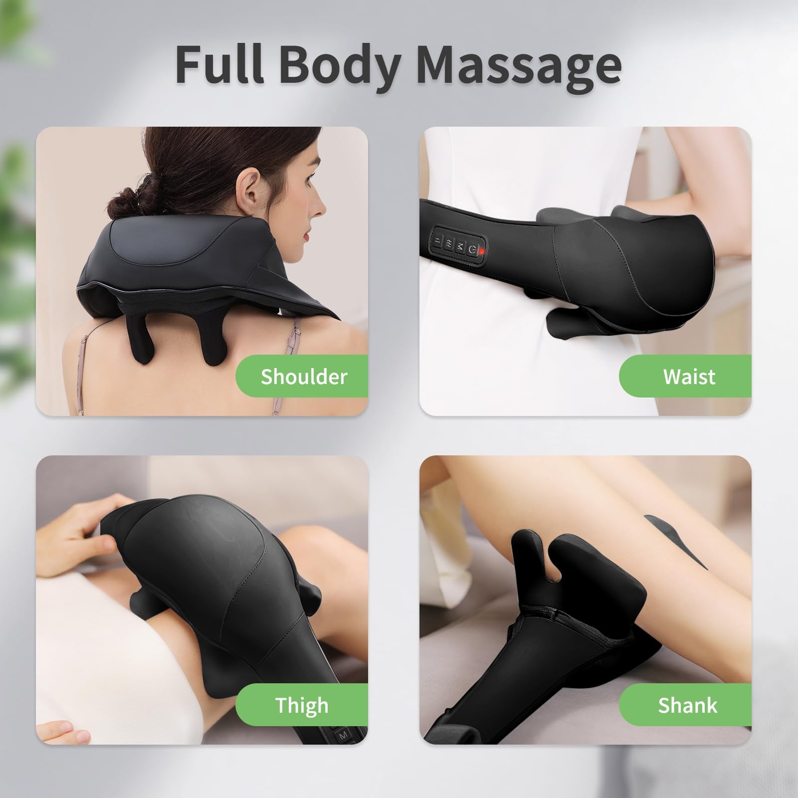 Masgre Shiatsu Neck And Back Massager Heat Upgraded 2600Mah Cordless Shoulder