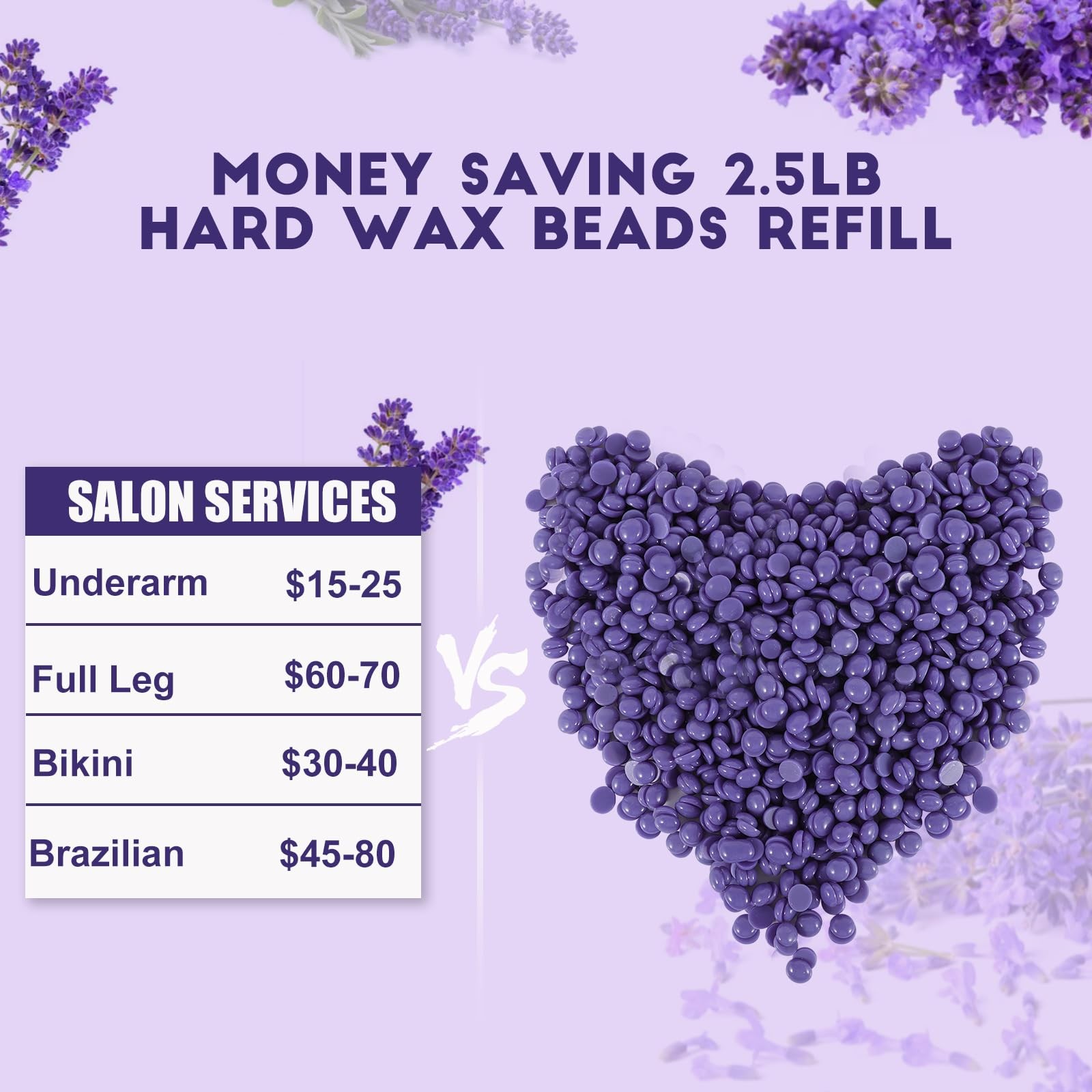 Oudaheat 5Lb Hard Wax Beads Bulk Professional Waxing Bead Sensitive Skin