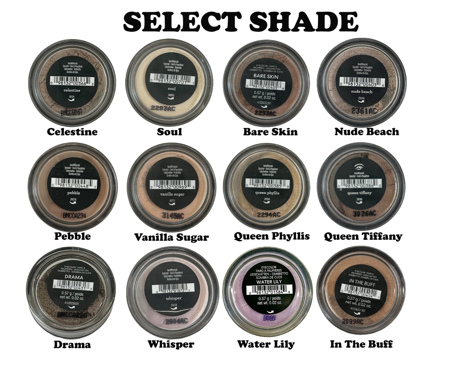 bareMinerals Mineral Loose Powder Eye Color 0.57g – Select Shade