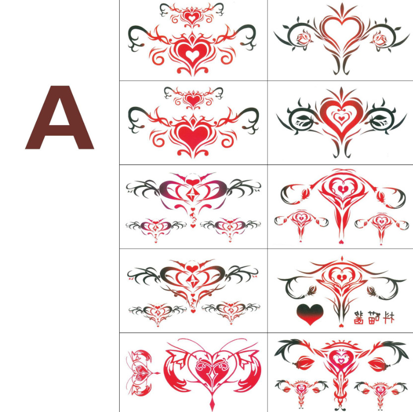 10Pcs Tatoo Sex Waterproof Temporary Tattoos Womb Fake Tattoos Stickers NH23