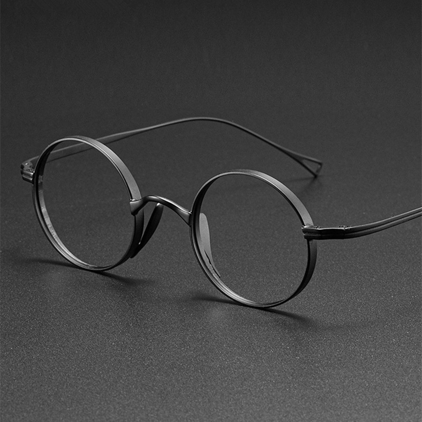 45mm Round Vintage Titanium Eyeglasses Frames Mens Womens Classic Spectacles