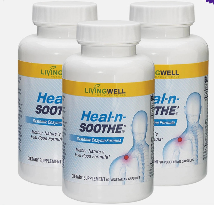 Heal-n-Soothe Systemic Formula, Nutraceuticals Pack LivingWell 3 Enzyme
