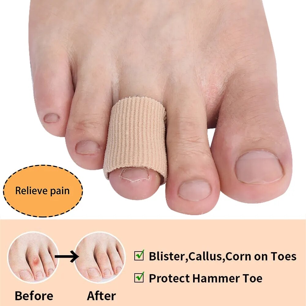 Toe Tube Sleeve Protector Cushion Fabric Gel Lining Finger Toe Separator Tubing