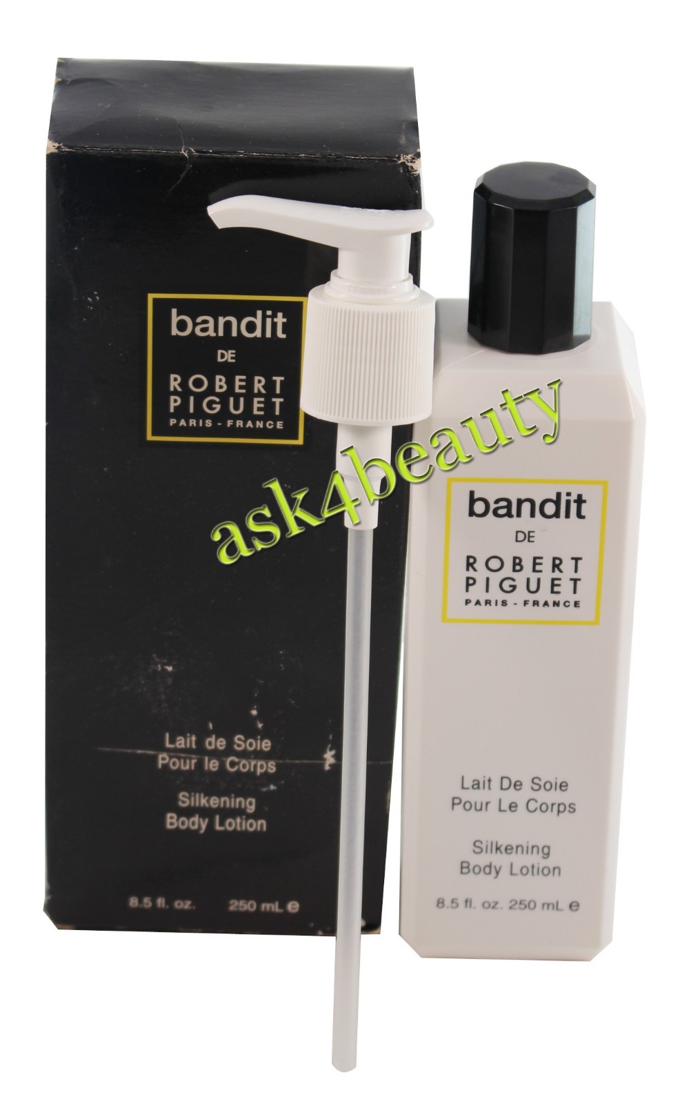 Bandit De Robert Piguet Silkening Body Lotion W/Pump 8.5oz New In Scratched Box