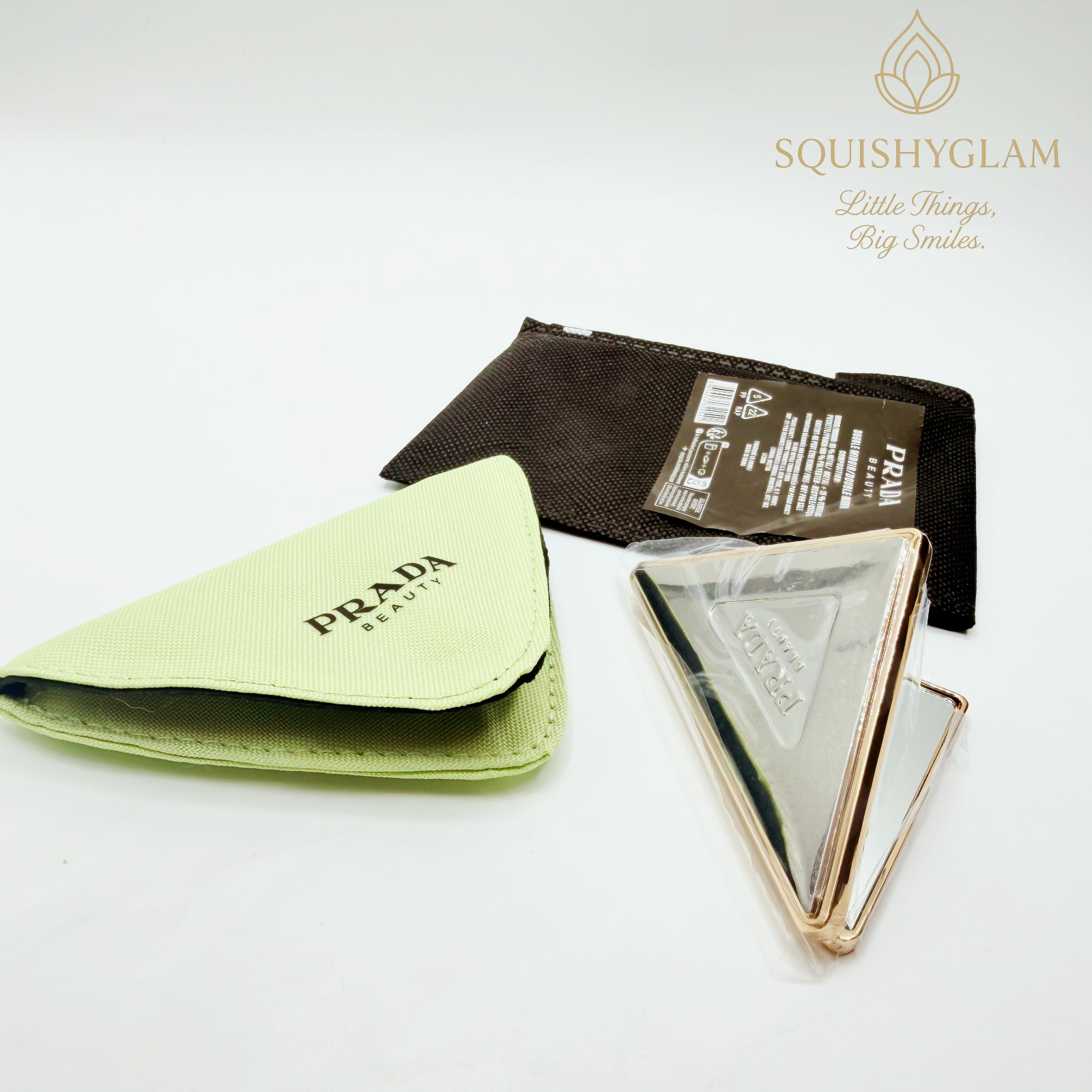 Prada Beaute Beauty Compact Mirror Pocket Mirror New Authentic with Pouch