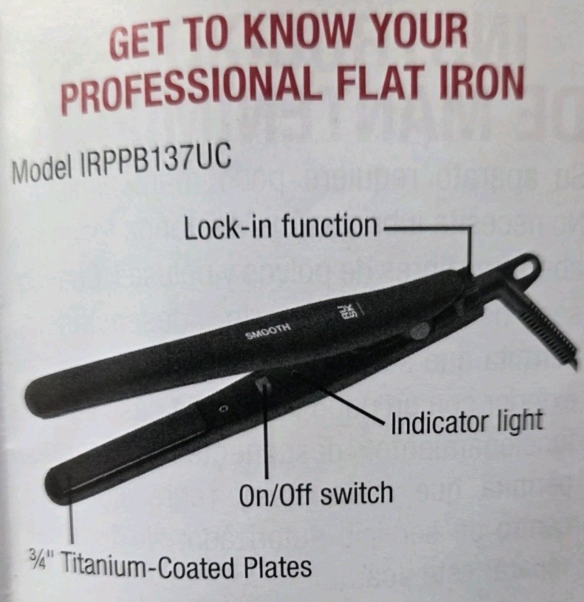 Rusk Pro Smooth Titanium Mini Flat Iron 3/4″ 430° F with Zippered Thermal Case