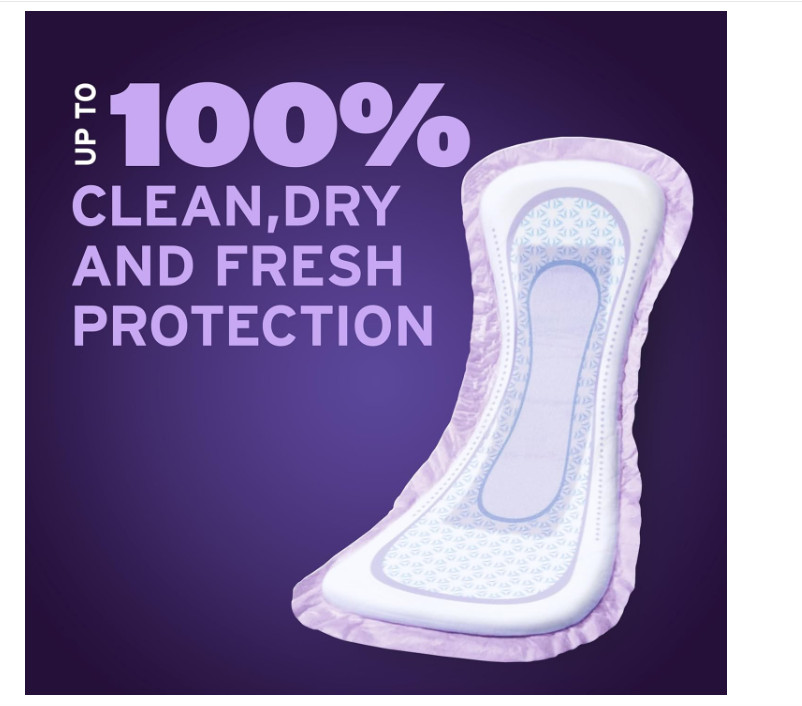 Poise Overnight Incontinence Pads 96 Count 8 Drop Extra Coverage Women