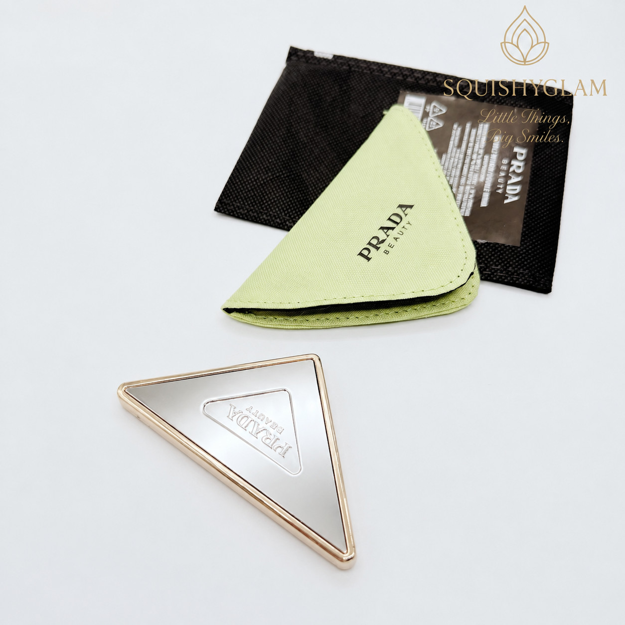 Prada Beaute Beauty Compact Mirror Pocket Mirror New Authentic with Pouch