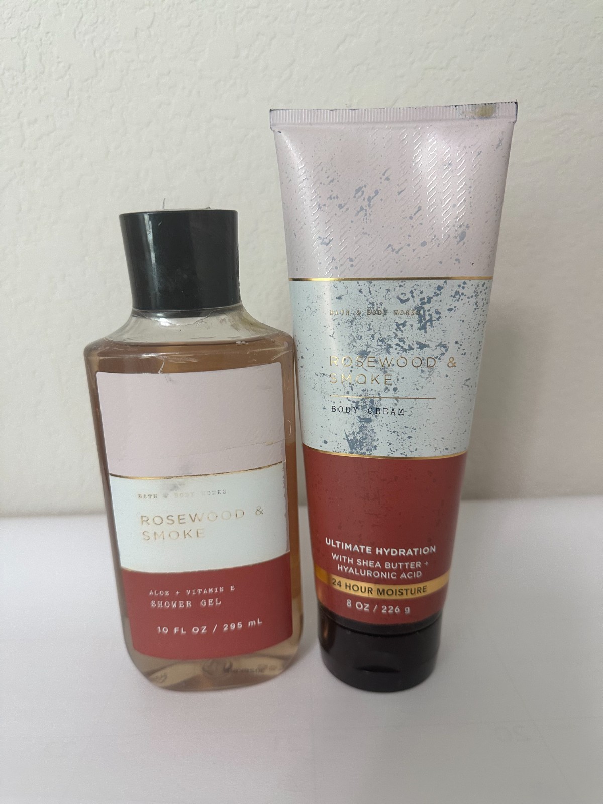 Bath and Body Works Rosewood and Smoke Shower Gel and Body Cream Set