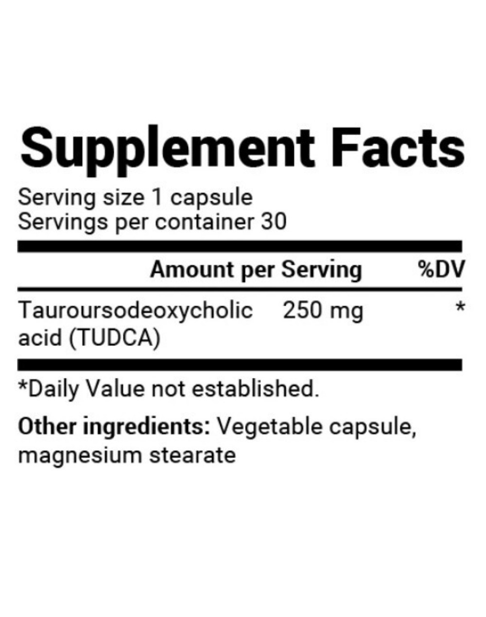 TUDCA, 2 packs -250 milligrams, 30 vegetable capsules per capsule (60 tota 1!)-