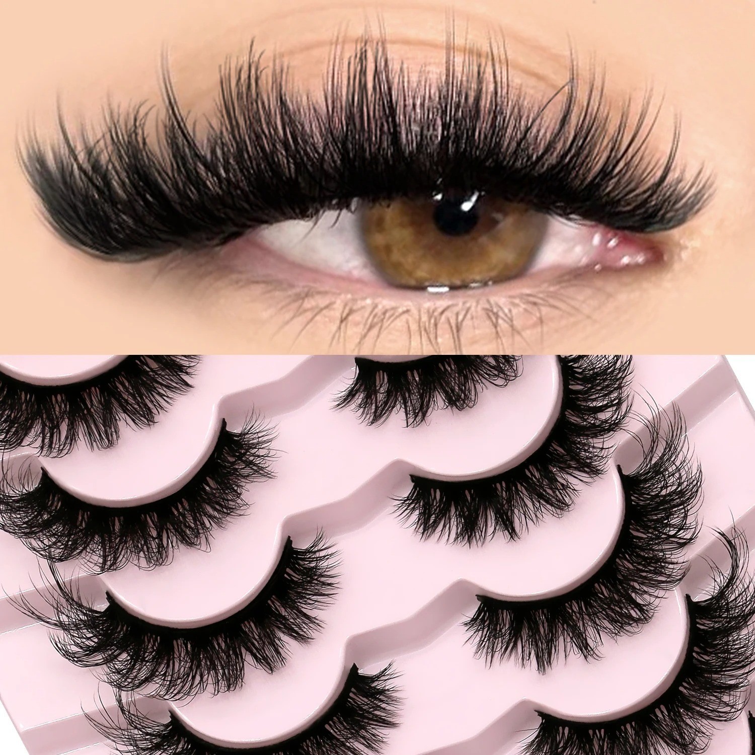 False Eyelashes 3D Mink Lashes Cat Eyelashes Fluffy Wispy Volume Lashes Makeup