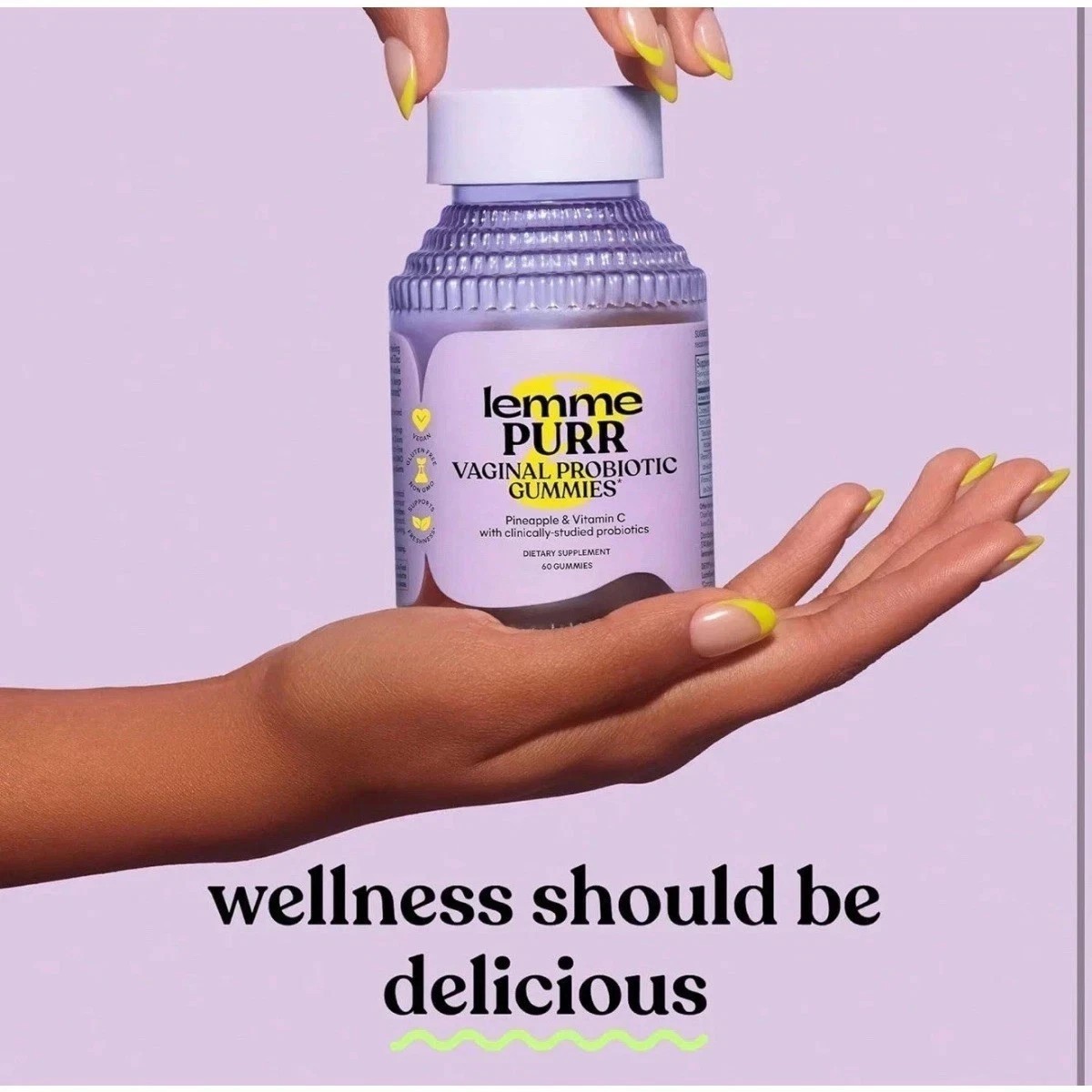 Lemme Purr Vaginal Probiotic Gummies,Balanced pH &Healthy Odor Support for Women